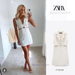 ZARA TEXTURED CUT OUT DRESS